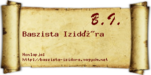 Baszista Izidóra névjegykártya